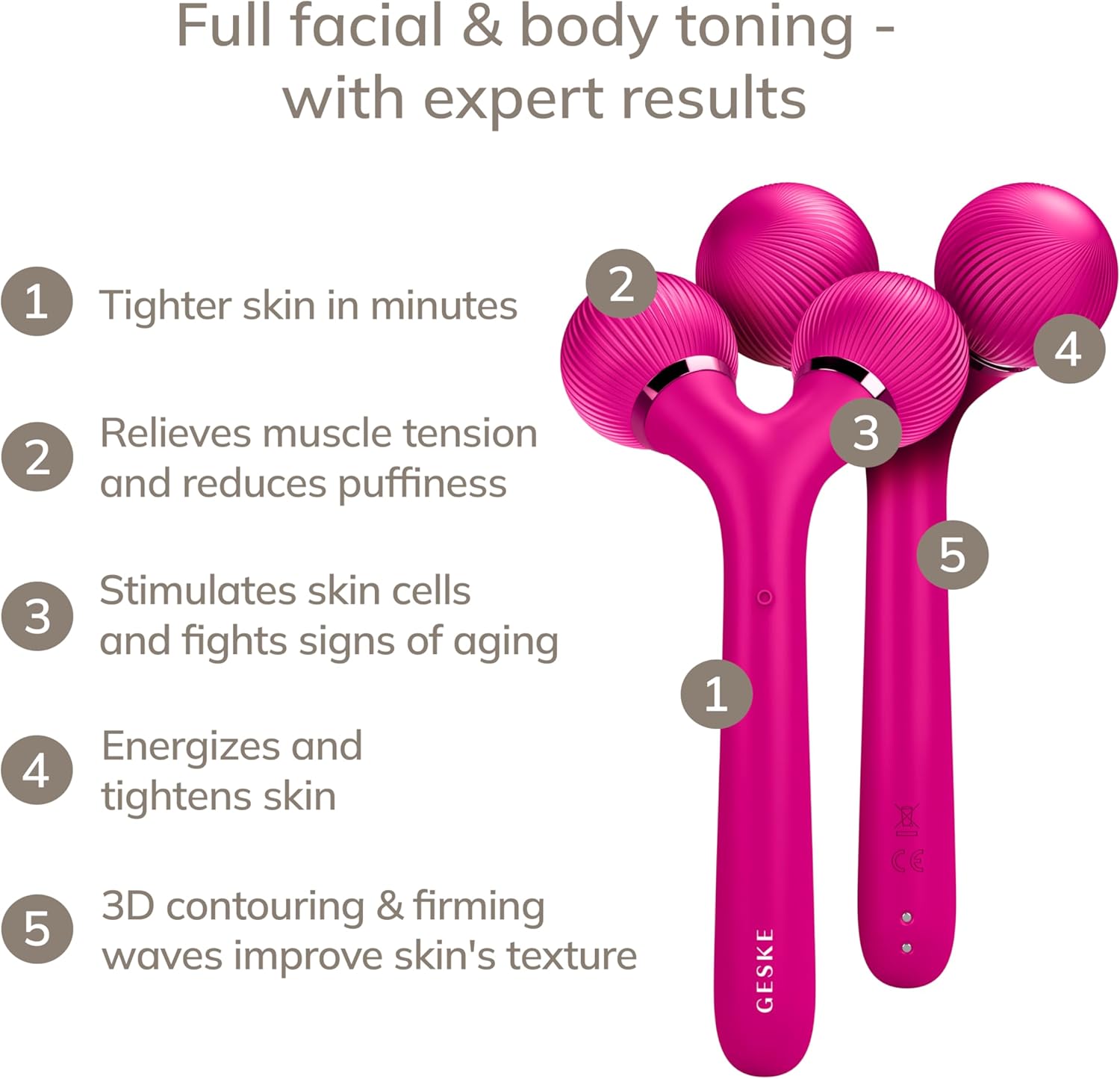 GESKE Sonic Facial & Body Roller 4 in 1