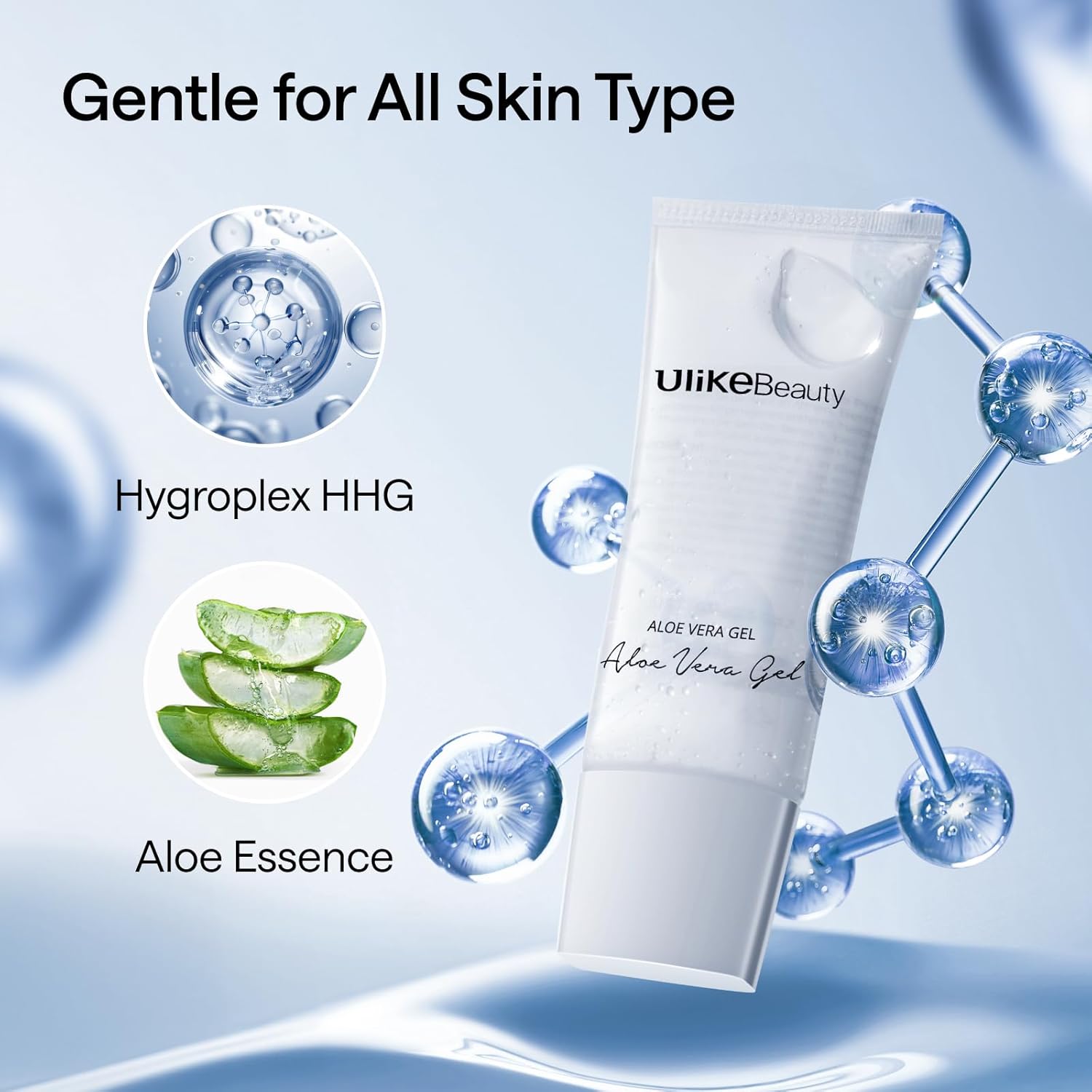 Ulikebeauty Aloe Vera Gel for Hair Removal Device and Facial Beauty Device for Women and Men in Face or Body