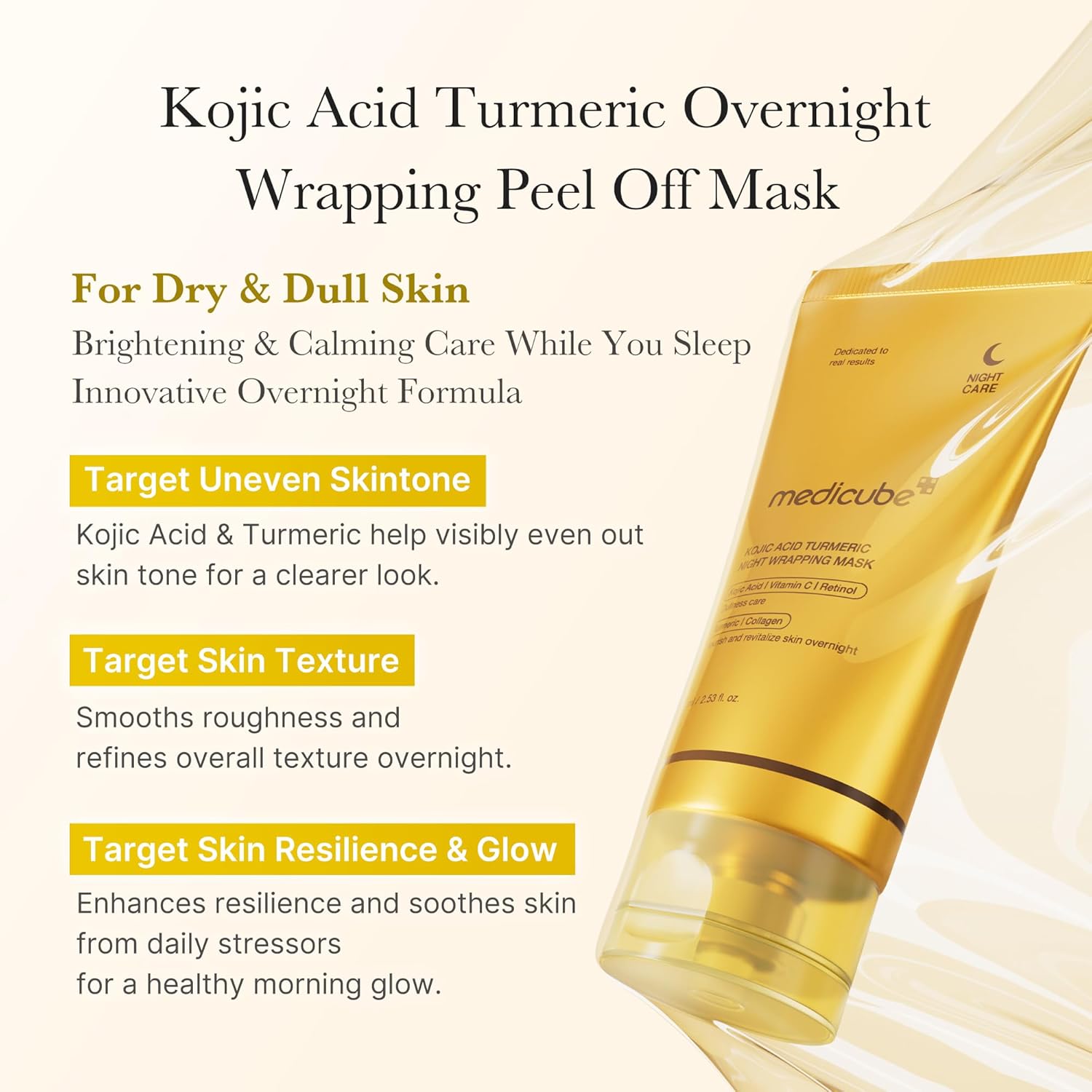 MEDICUBE-KOJIC ACID TURMERIC NIGHT WRAPPING MASK 75ML