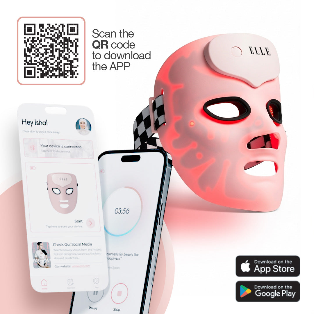ELLE Radiance Boost Pro LED Face Mask – FDA Approved & Clinically Proven Light Therapy for Glowing, Youthful Skin | Red, Blue & Infrared Light | Boosts Collagen, Reduces Wrinkles, Breakouts & Blemishes | Comfortable Silicone Fit