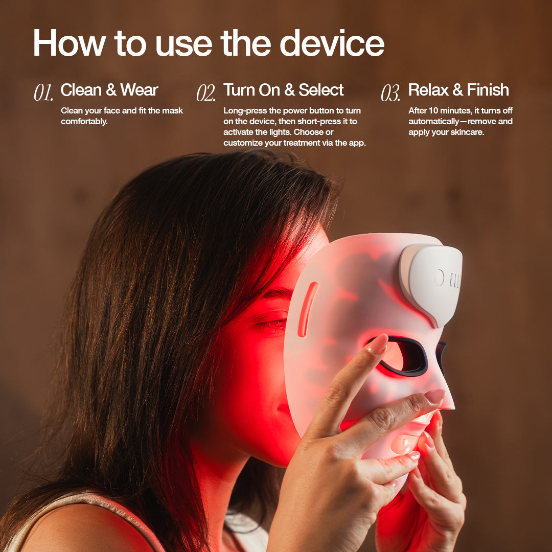 ELLE Radiance Boost Pro LED Face Mask – FDA Approved & Clinically Proven Light Therapy for Glowing, Youthful Skin | Red, Blue & Infrared Light | Boosts Collagen, Reduces Wrinkles, Breakouts & Blemishes | Comfortable Silicone Fit